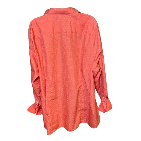 Lands End Womenns Button Down Blouse No Iron Shirt Polkadots Plus Size 26 u - Picture 5 of 9